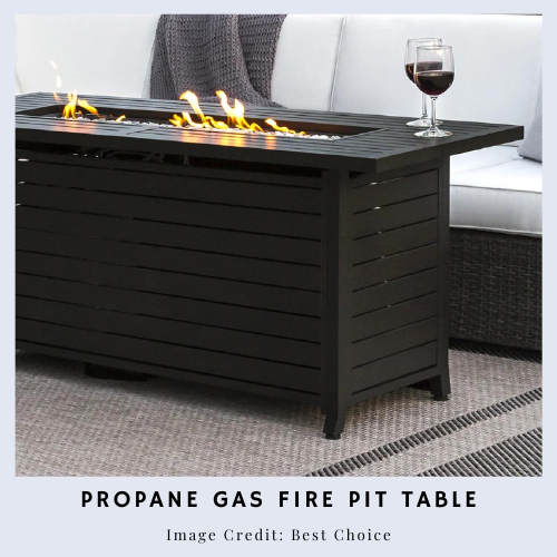 Propane Gas Rectangular Fire Pit Table