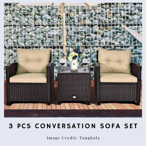 3 Pcs Conversation Sofa Set