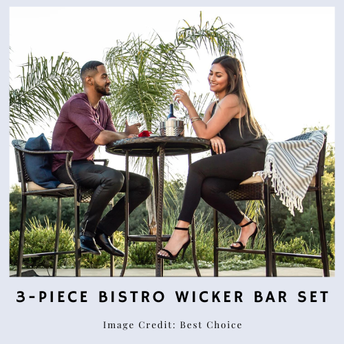 3-Piece Bistro Wicker Bar Set