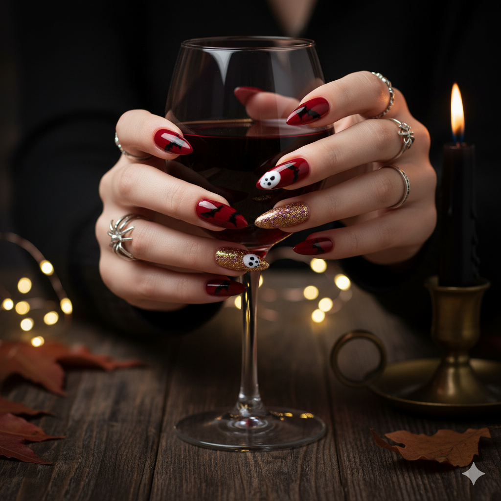 Blood Dripping Red Halloween Nails