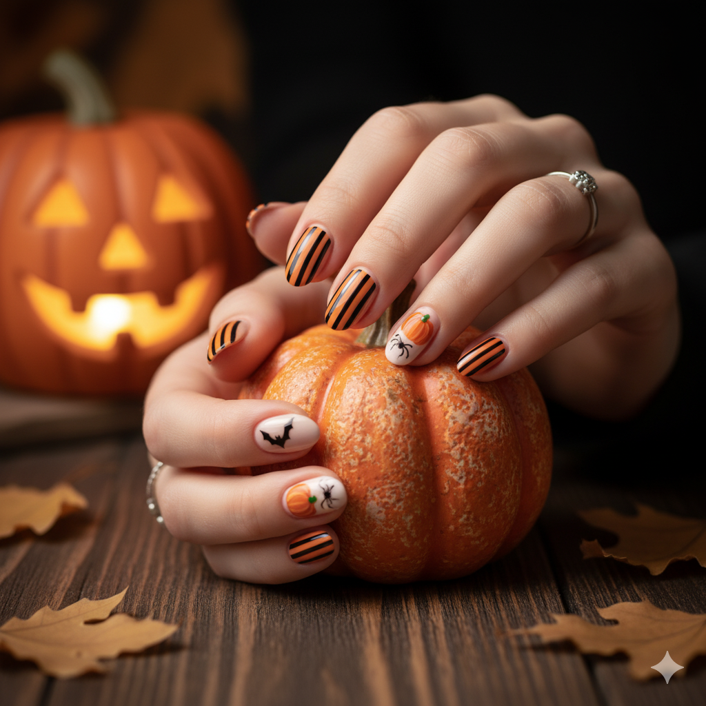 Halloween Art for Short Nails