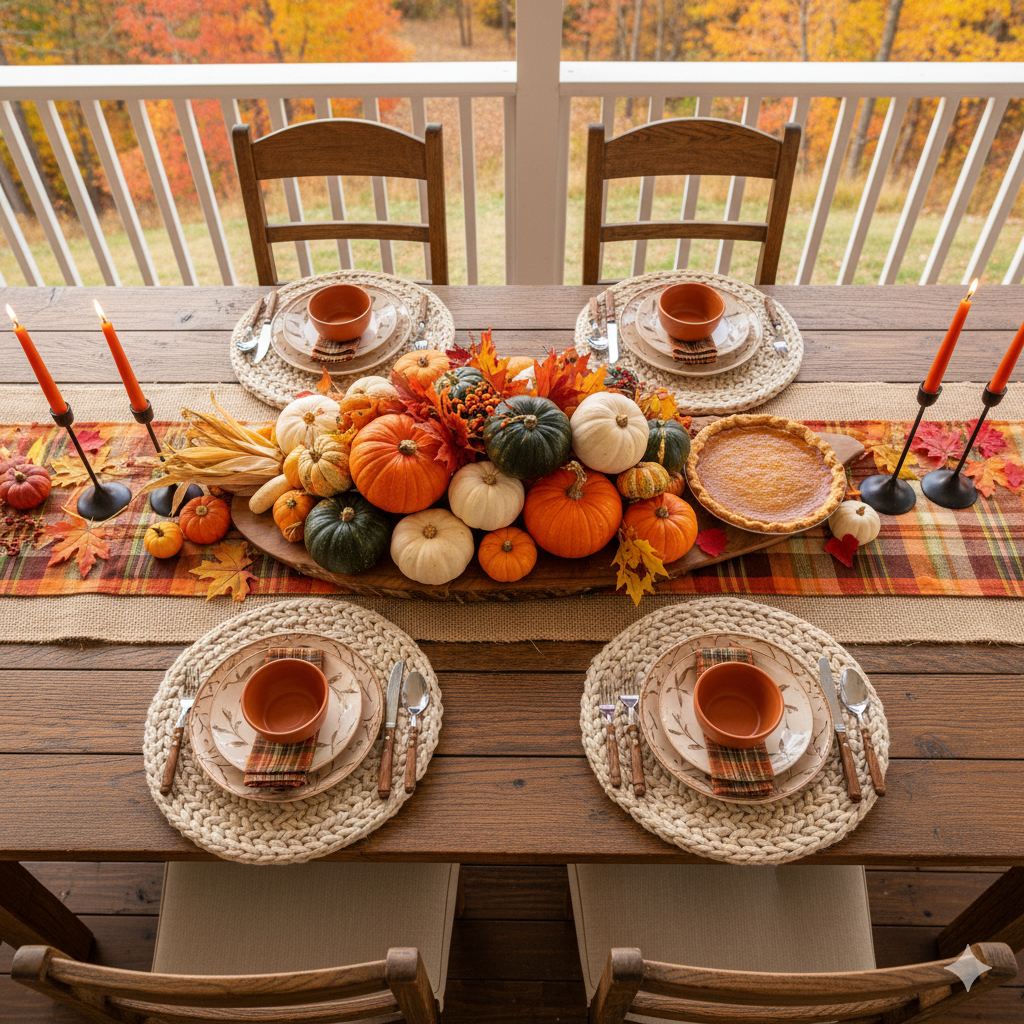 Rustic Pumpkin Patch Harvest Feast Tablescape for a Vintage Halloween Decor