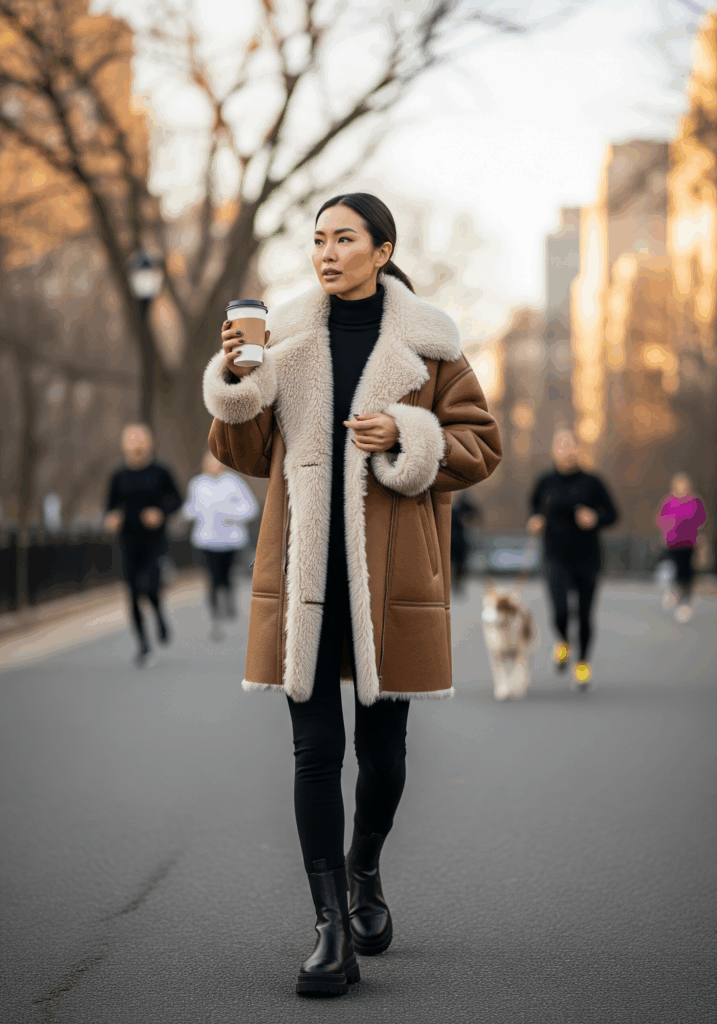 Comfort in Large Tan Jacket & Leggings