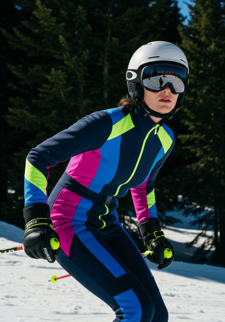 Ski Outfits with Bold Color-Block Energy