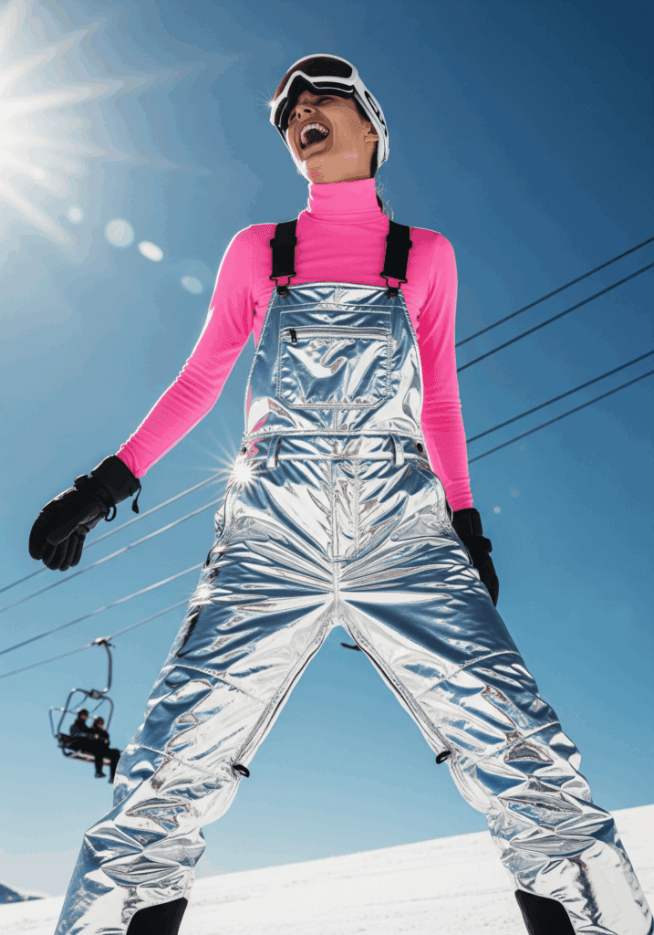 Silver Snow-Bib Sparkle Ski Outfit