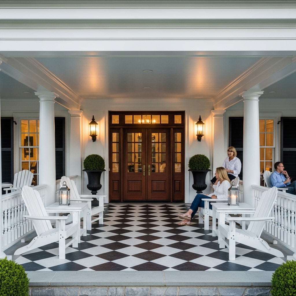 Classic Colonial Checkered Elegance