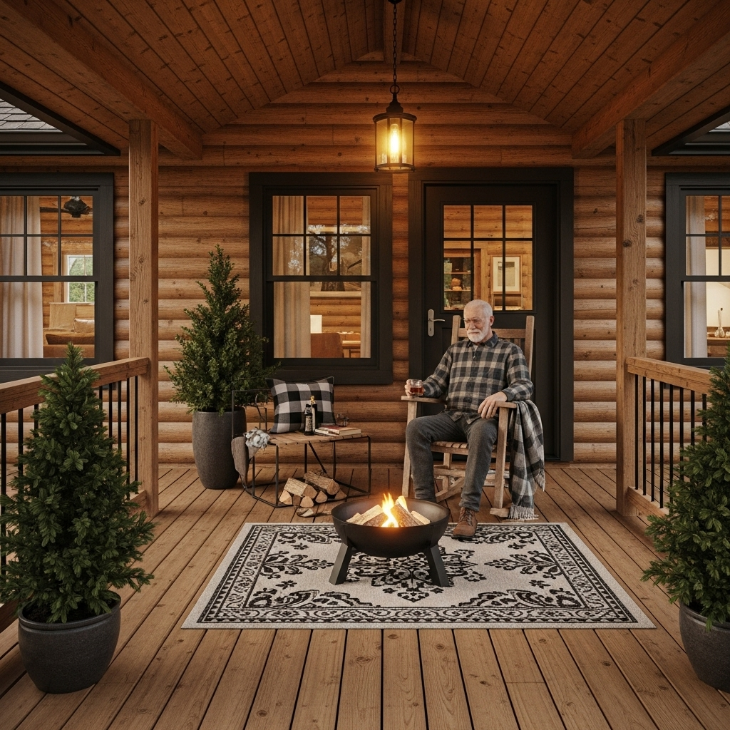 Cozy Rustic Cabin Fireside Haven