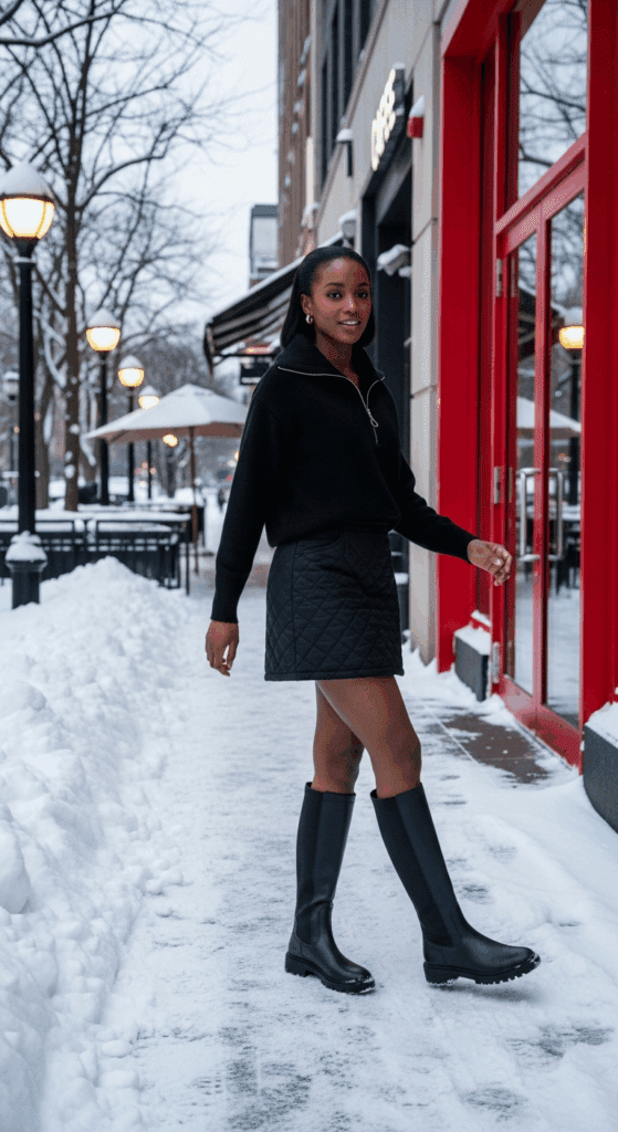 Sporty, Quilted, Knee-High Confidence - stylish winter boots outfits for 2025-2026
