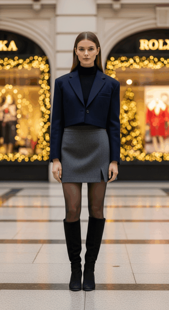 winter dress outfit with boots