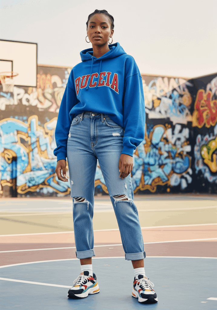Vintage Sport Luxe Revival of Hoodie Outfit