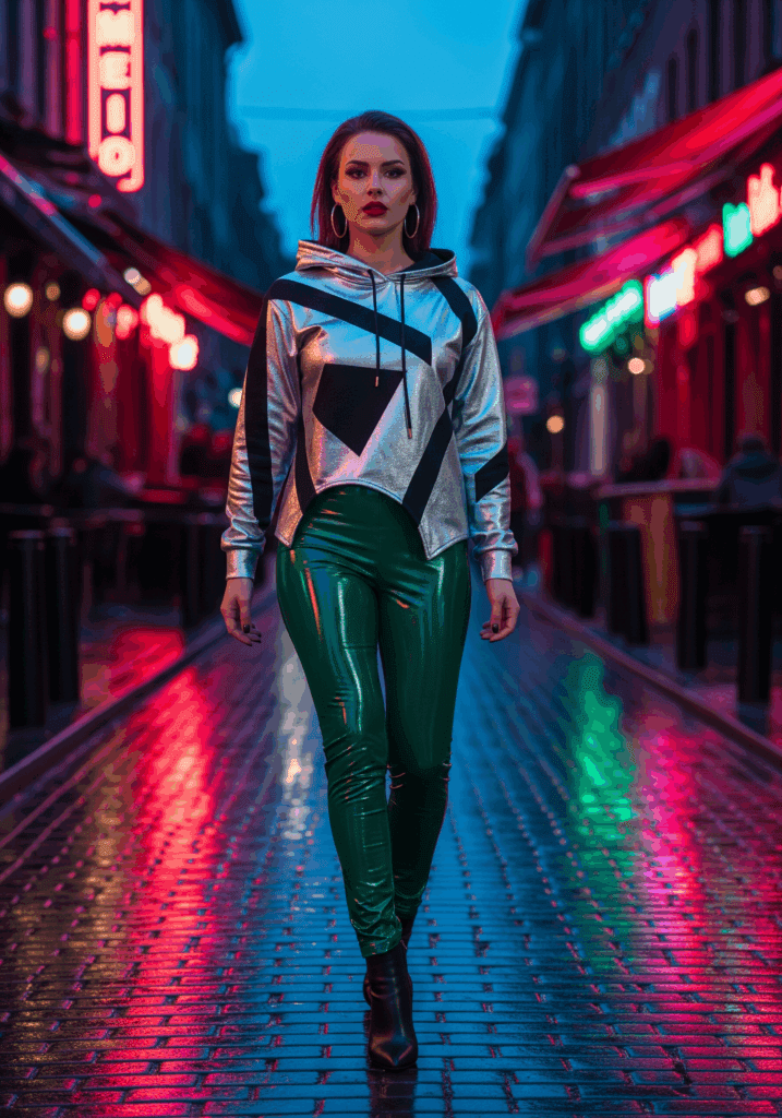 Maximalist Hoodie: Daring Prints & Gloss