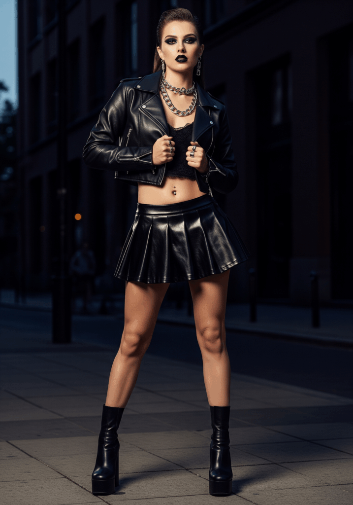 Low-Waisted Vegan Leather Tennis Skirt