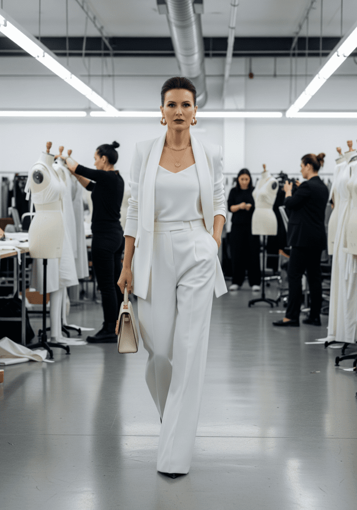 Monochromatic White Power Suit