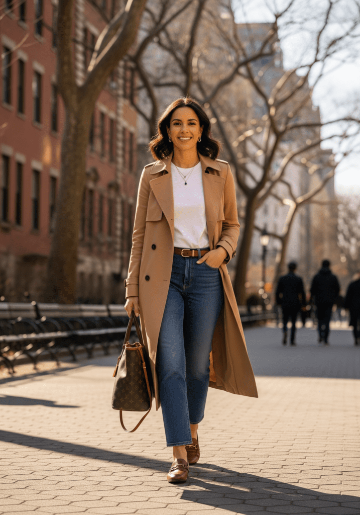 Classic Trench and Modern Denim