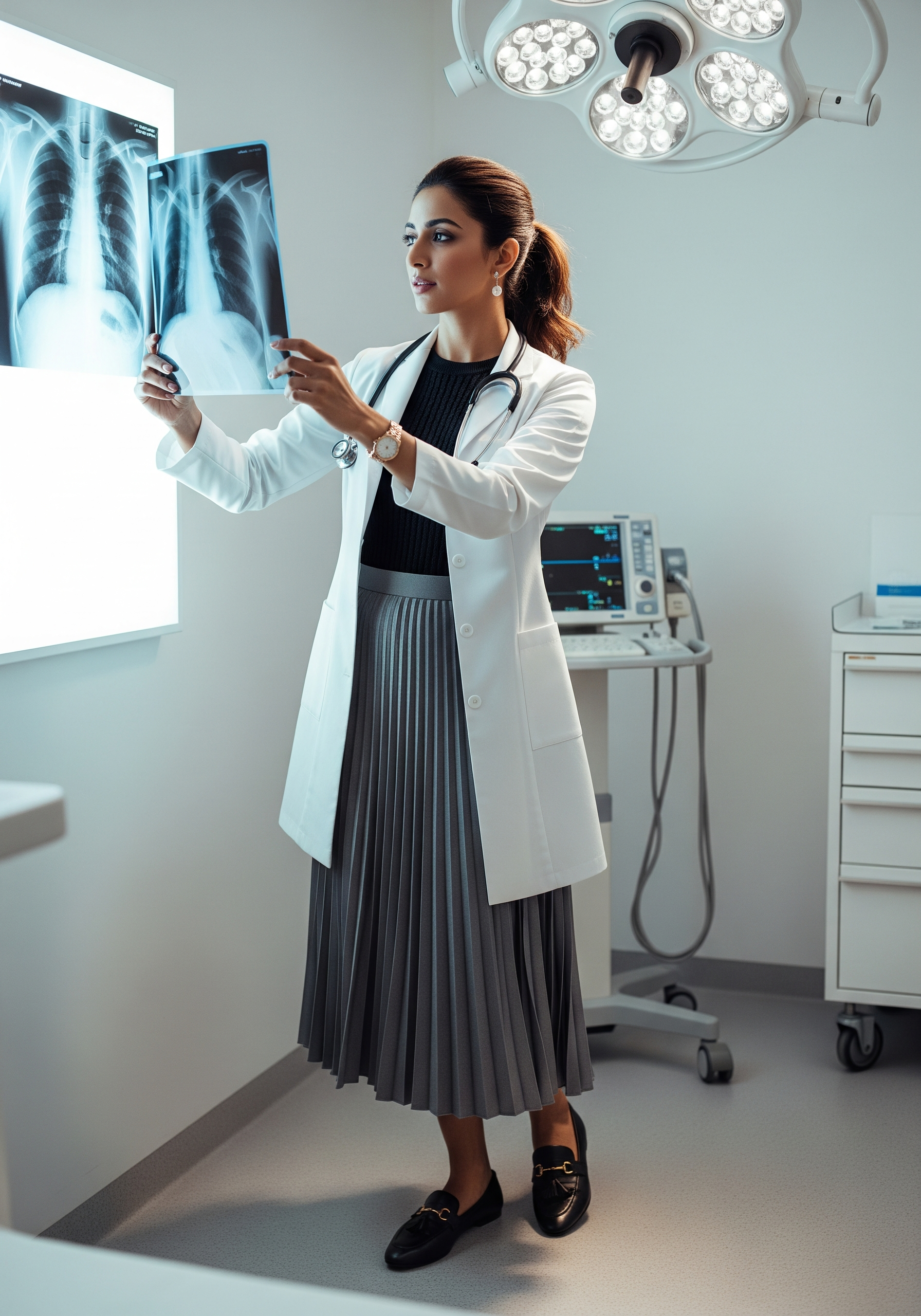 Pleated Skirt Ensemble for Professionals