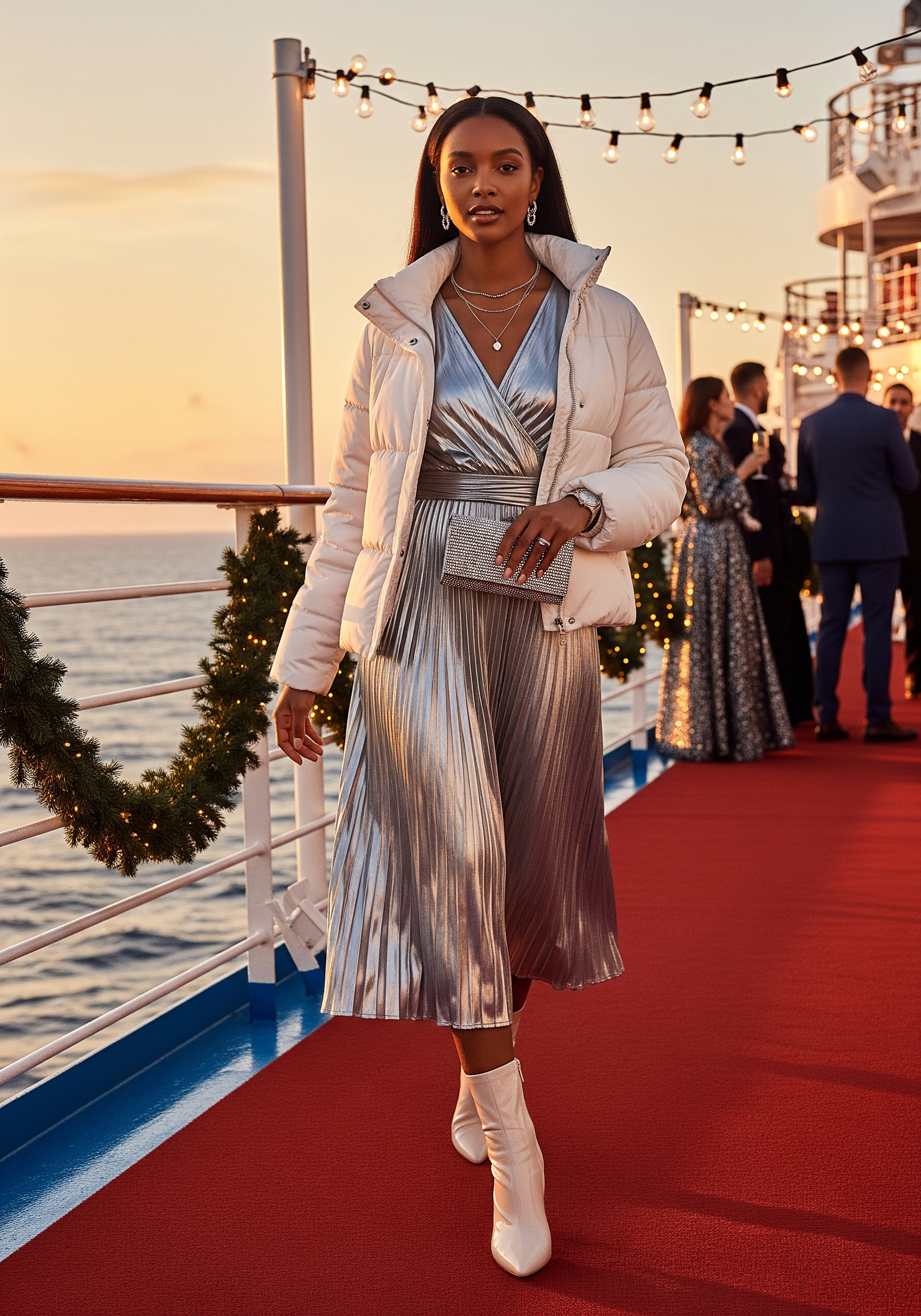 Gilded Silver Pleats for the Festive Season