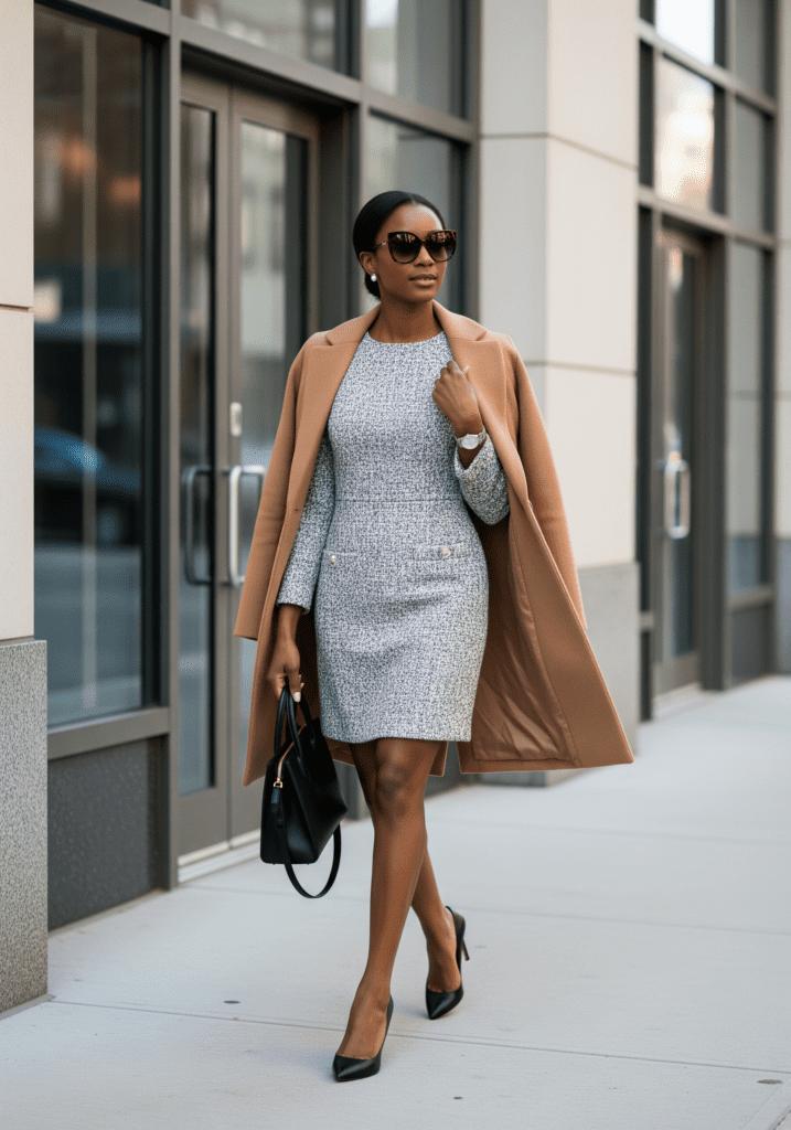 Power Dressing in Tweed Elegance