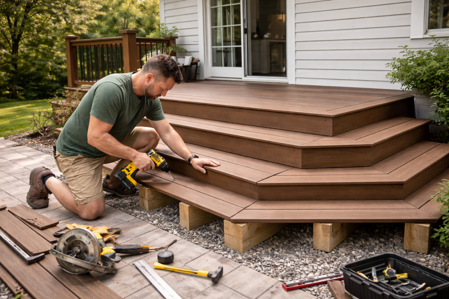 How to Build Cascading Stairs for a Deck