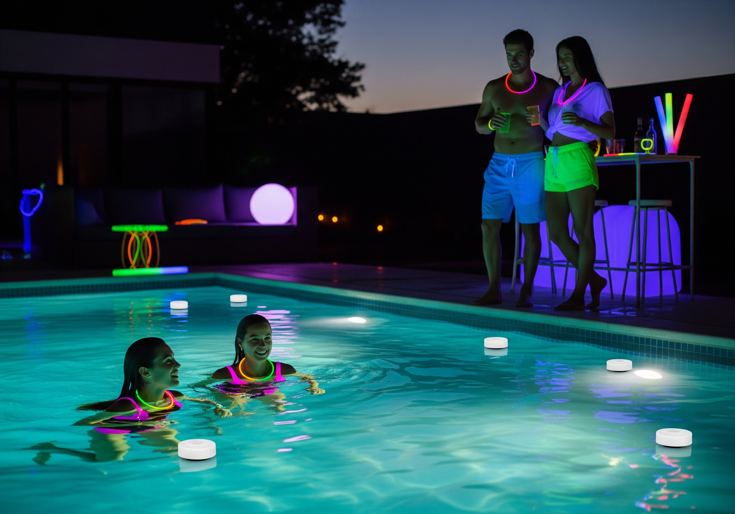 Brilliant Glow-in-the-Dark Themed Pool Party for Electric Effect!