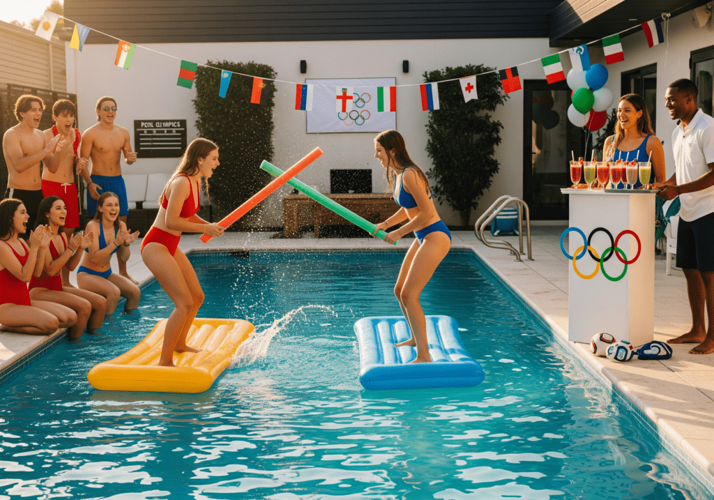 Pool Olympics Themed Pool Party for Competitive Fun!