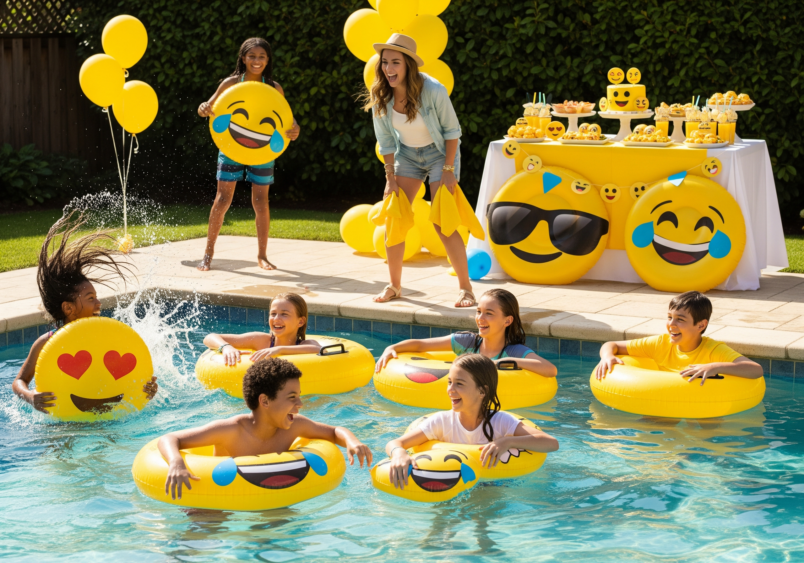 Emoji Explosion Themed Pool Party for LOL Fun!
