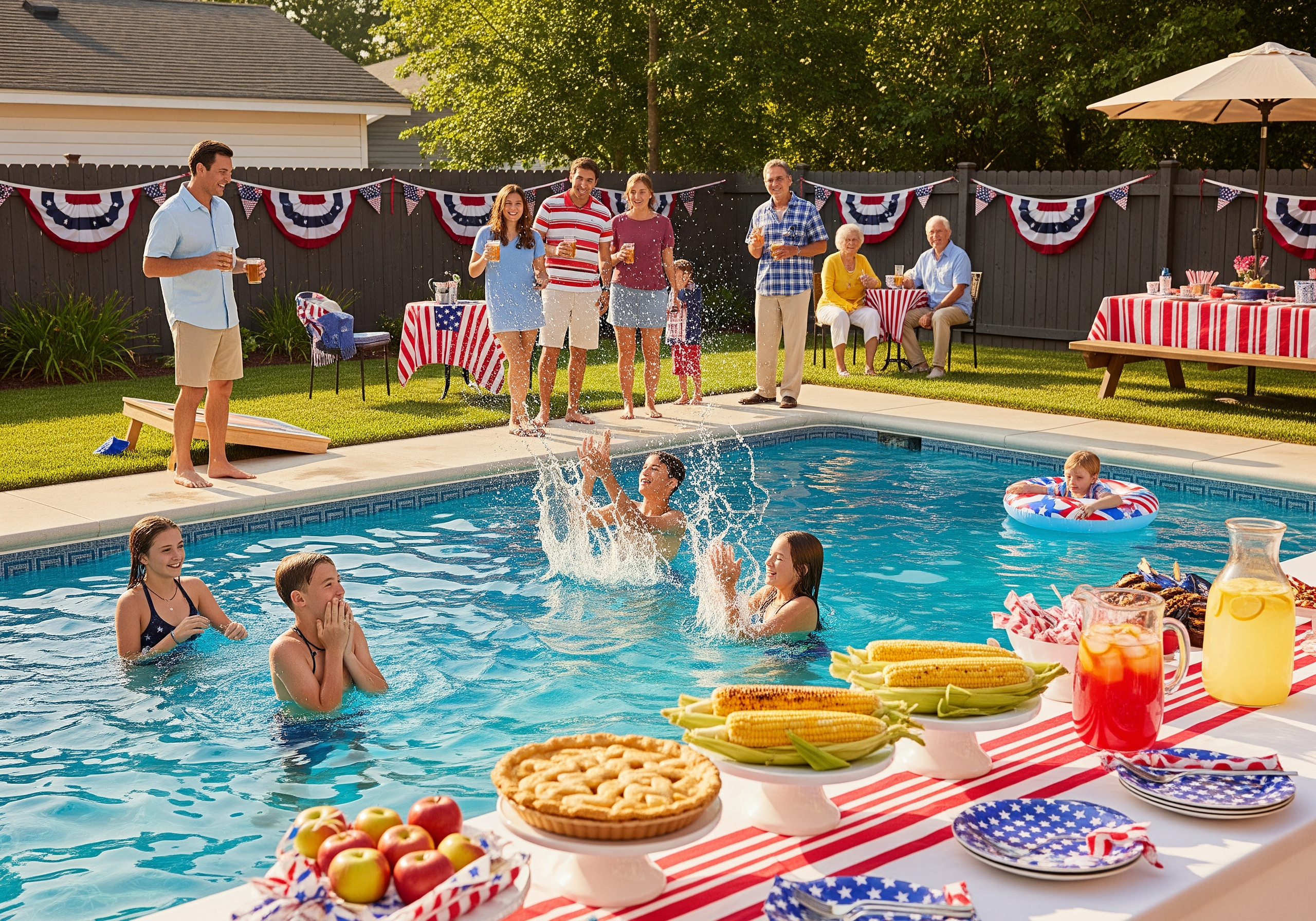 Classic Americana Themed Pool Party for Ultimate Festivity!