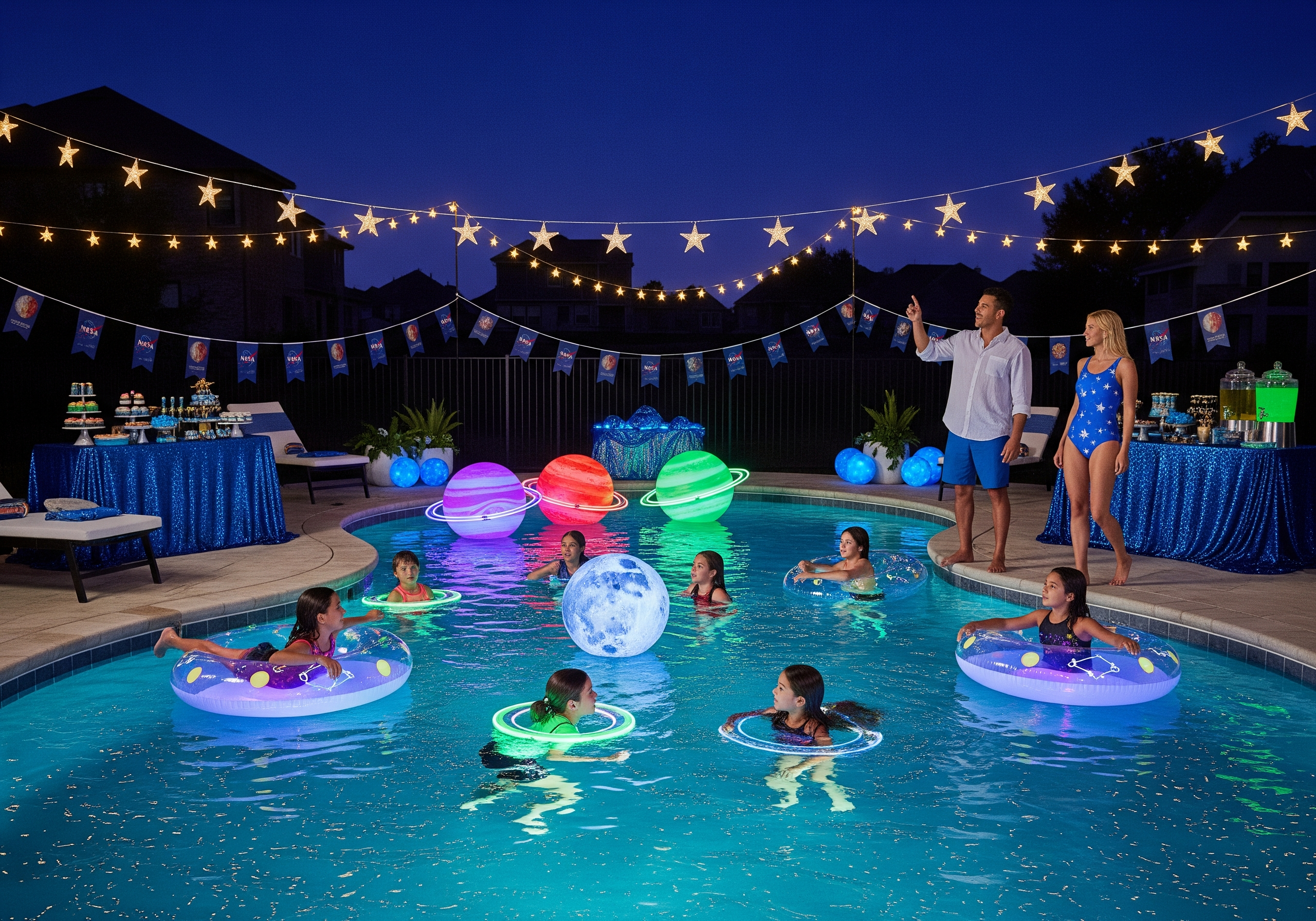 Space Odyssey Themed Pool Party for an Amazing Night!