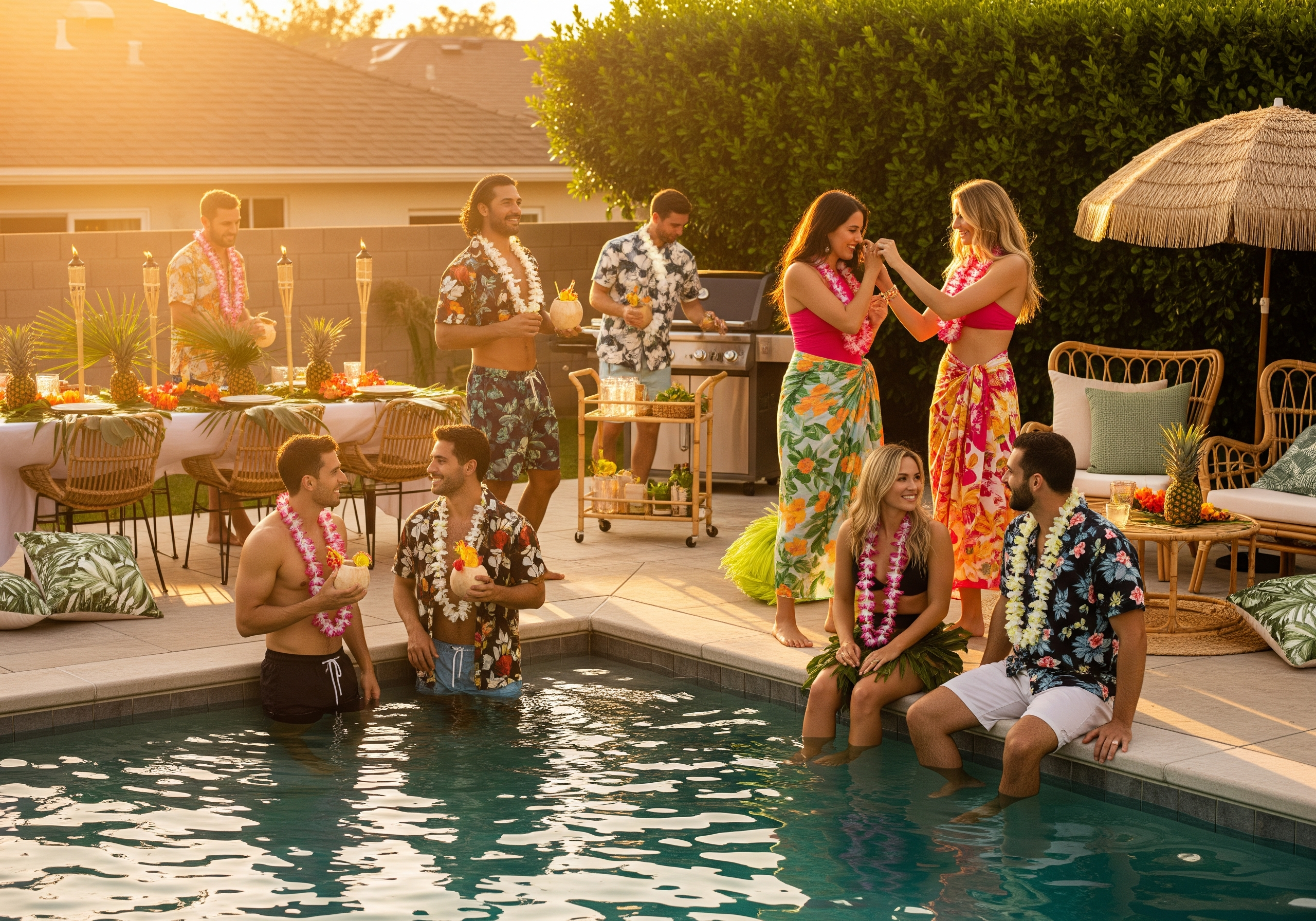 Hawaiian Aloha Themed Pool Party for Relaxed Island Vibes