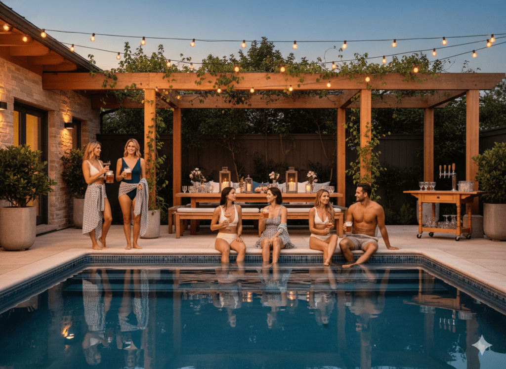 Oktoberfest Biergarten Pool Party