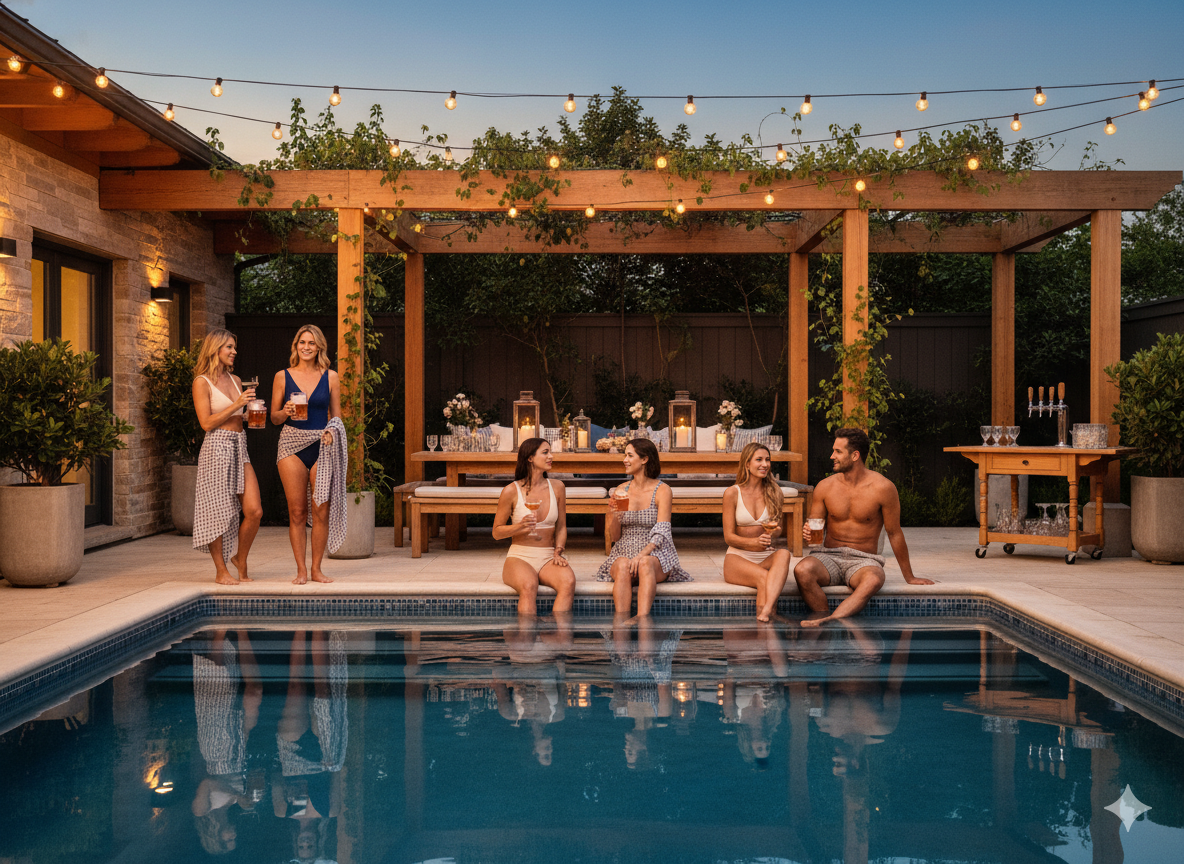 Oktoberfest Biergarten Pool Party