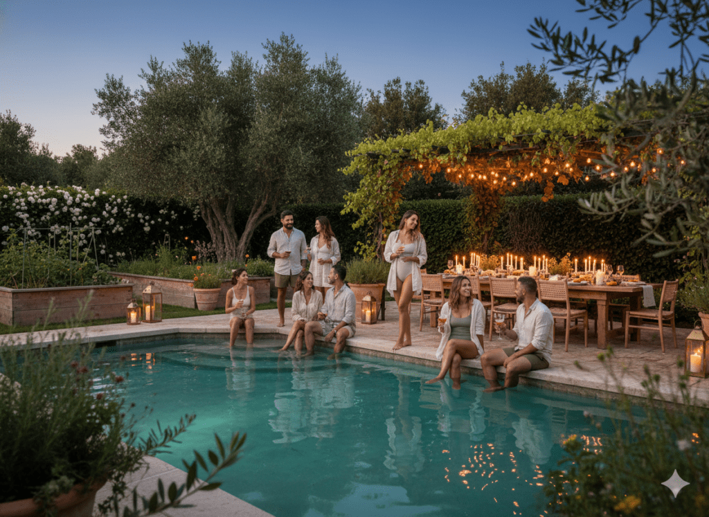 Farm-to-Table Garden Pool Party