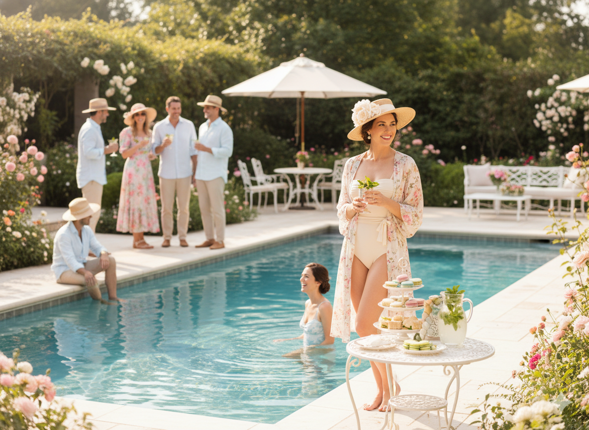 Kentucky Derby Garden Pool Party for a Charming Celebration!